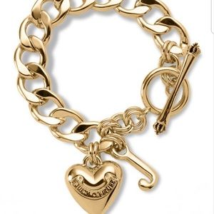 Gold Juicy Couture Banner Heart Starter Bracelet